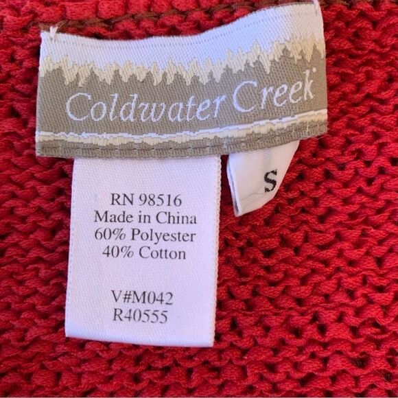 Coldwater Creek Open Front Fall Winter Burnt Orange Cardigan Sz S - Picture 8 of 8